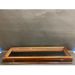 A mahogany and pine counter top cabinet, 39 3/4" w x 4 1/4" h x 11 1/4" d.