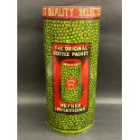 A tall cylindrical shop display advertising dummy tin for Natural No.1 Peas, 18 3/4" h.