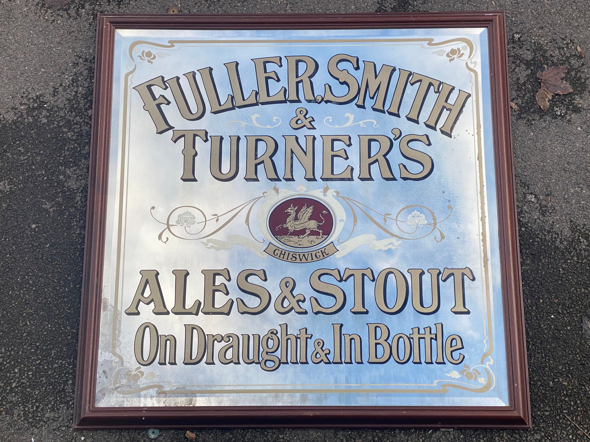 A Fuller, Smith & Turner's Ales & Stout of Chiswick, brewery advertising mirror, 40 1/2 x 41 1/2".