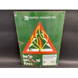 A Fountain Forestry Ltd 'prevention of fires' enamel warning sign, 15 x 21".
