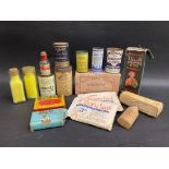 A selection of assorted original packaging including Borwick's tins, a Best Bath Brick etc.