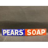 A Pears' Soap enamel strip sign, some overpainting, 18 1/2 x 3".