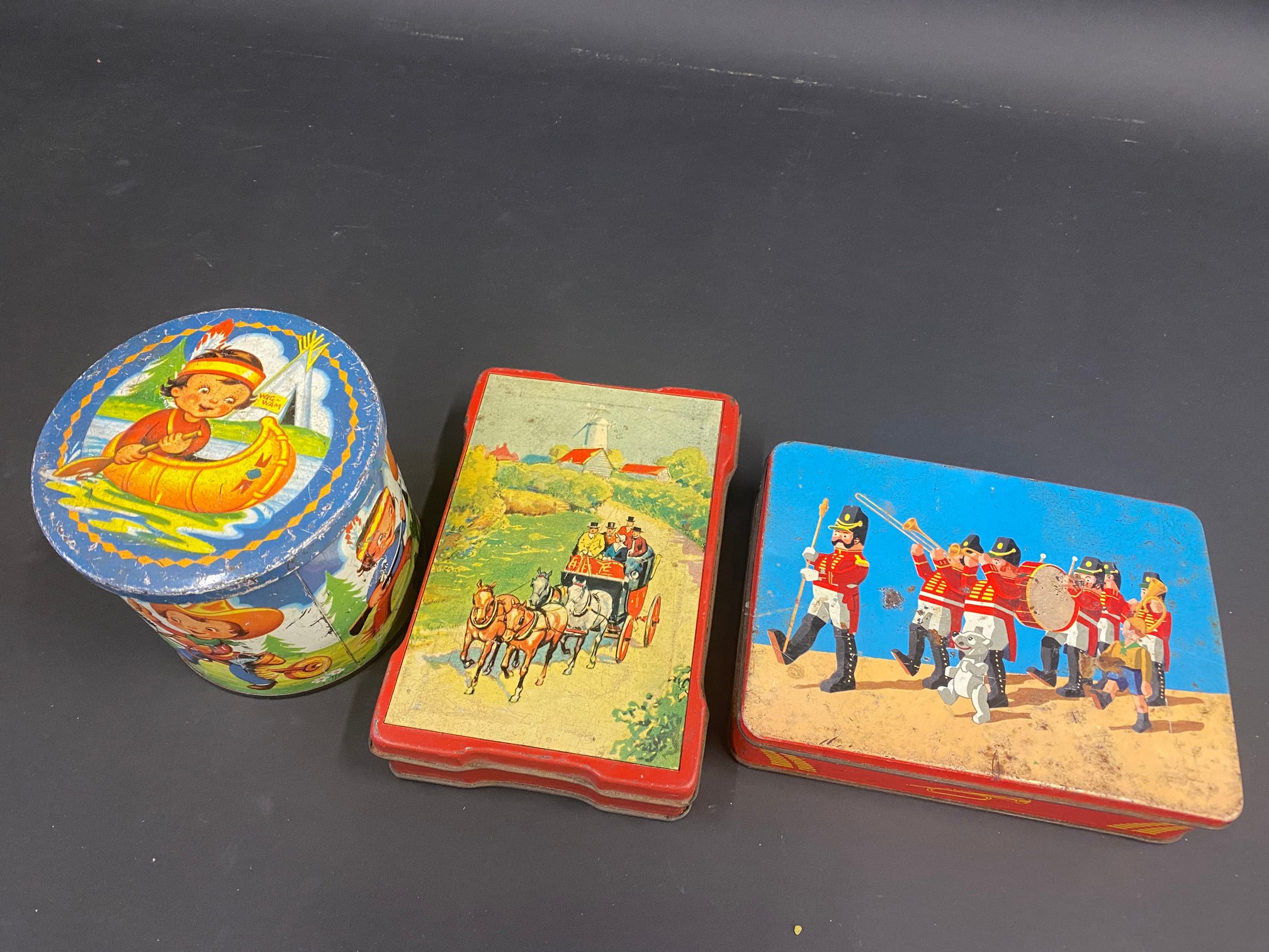 A Blue Bird Confectionery tin decorated with stylised children playing cowboys and indians, a - Image 3 of 3