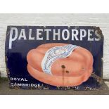 A large Palethorpes' Royal Cambridge sausages pictorial enamel sign, by Imperial Enamel, 72 x 48".