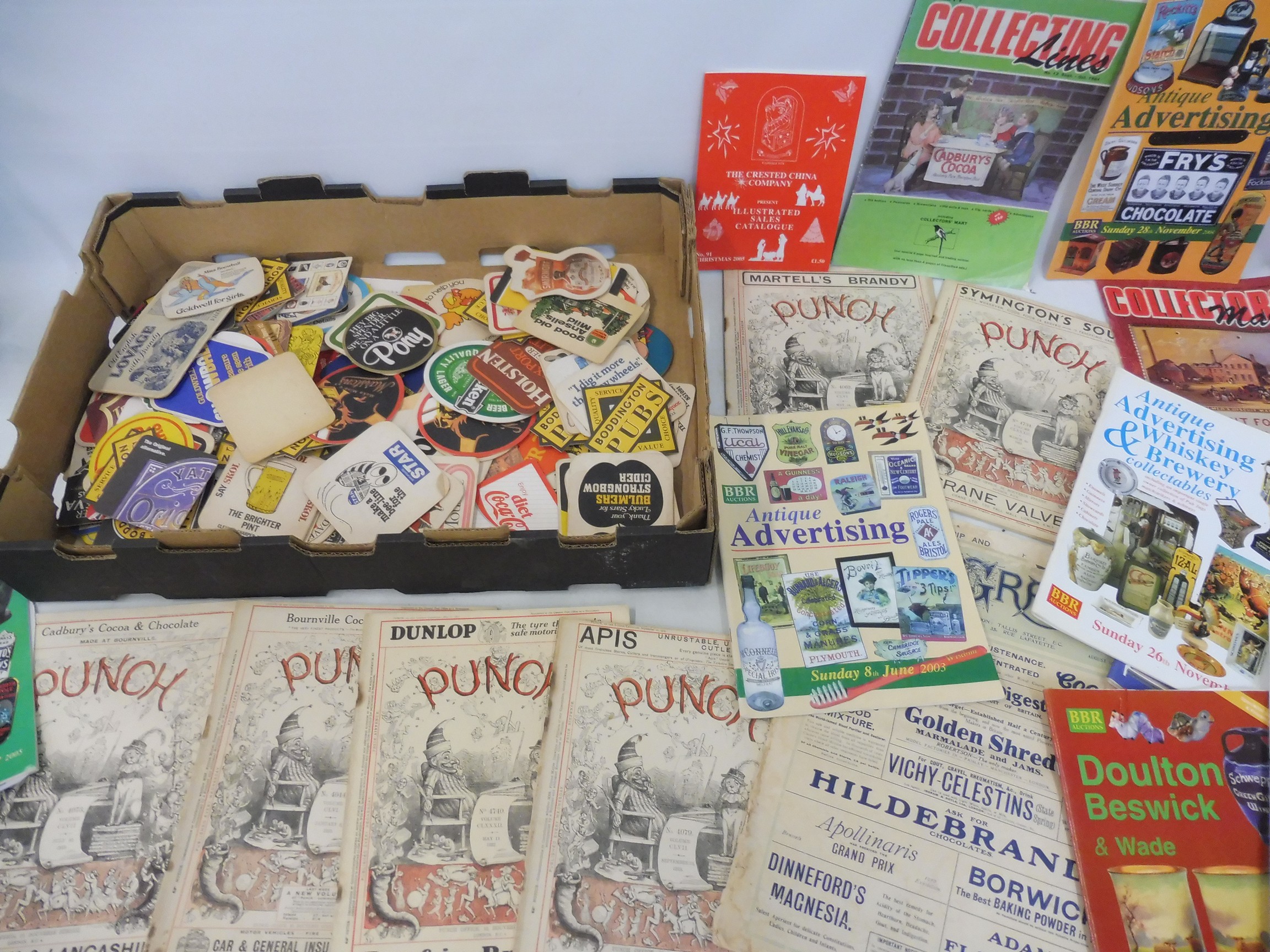Six Punch magazines with advertising for Cadbury's chocolate, confectionary, motoring tyres etc,