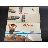 A rare Riva speedboat/boat sales brochure in original delivery envelope, with accompanying price