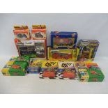 A selection of mixed die-cast models to include an original Simon Snorkel fire engine.