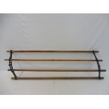 A late Victorian/Edwardian pine and cast metal ceiling mounted linen airer.