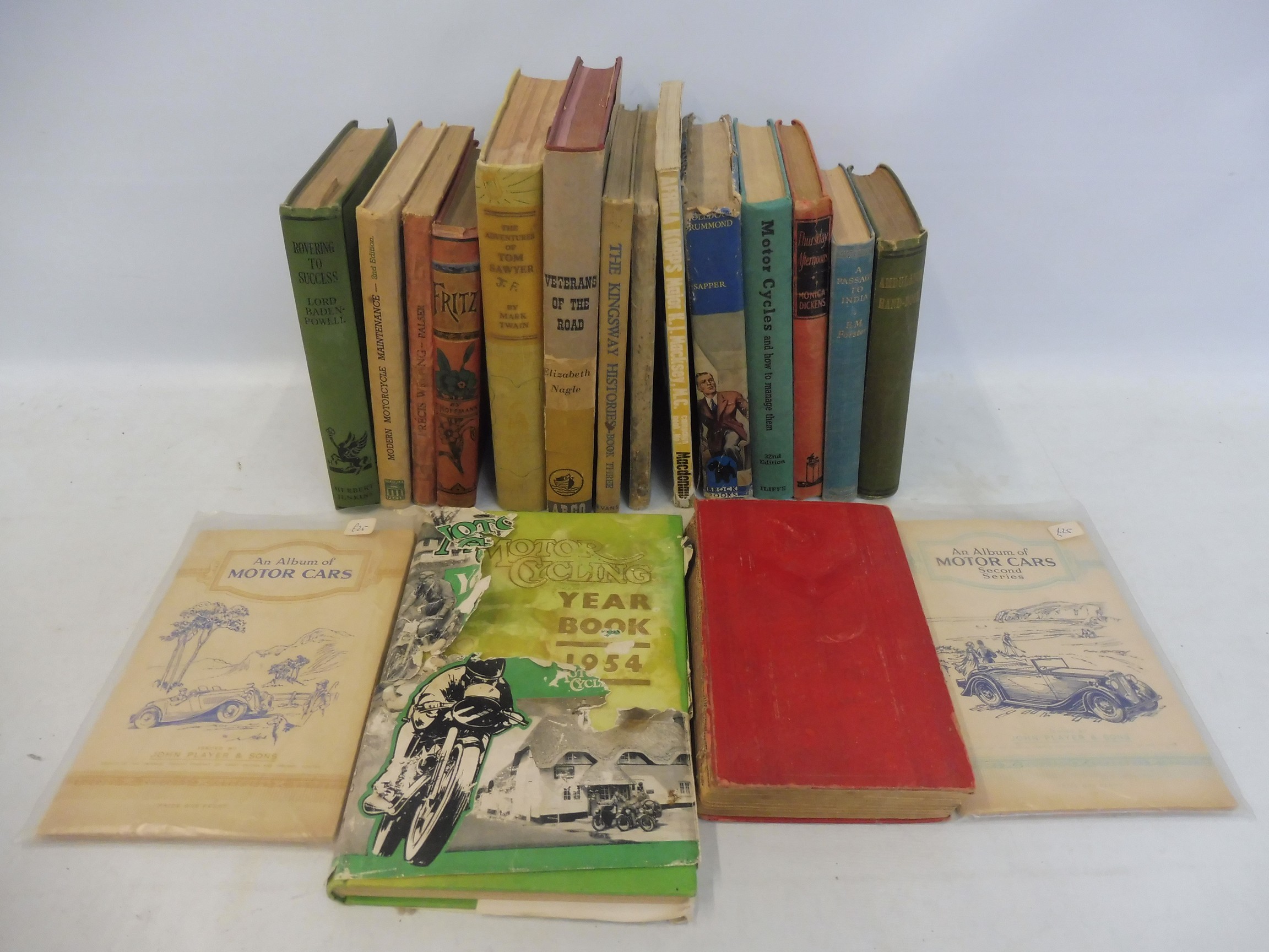 A selection of assorted early books including motoring, plus Fritz by Franz Hoffmann.