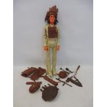 An original Marx figure of a native American with accessories, possibly Geronimo.