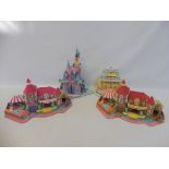 Four large scale vintage Polly Pocket playsets marked Bluebird Swindon England.