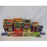 A selection of boxed Dinky and Corgi models, commercial vans, Corgi Juniors etc.