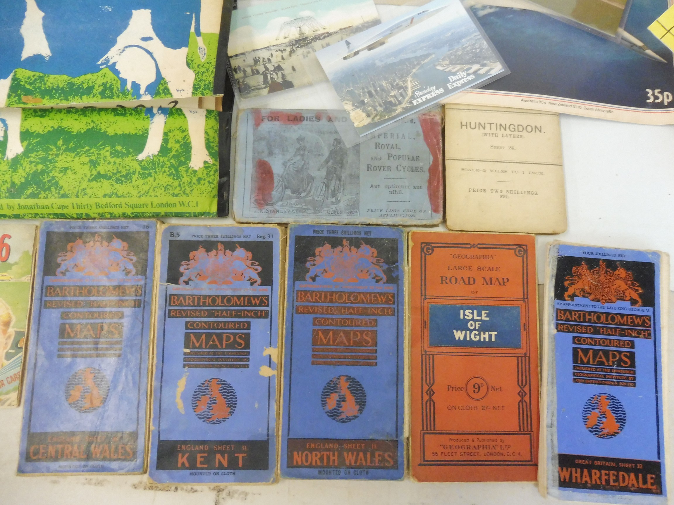 A selection of original circa 1950s silk Ordnance Survey and other maps plus a complete of card - Image 2 of 5