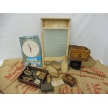 A small quantity of advertising and collectables including a GWR Tourniquet box, an inlaid card
