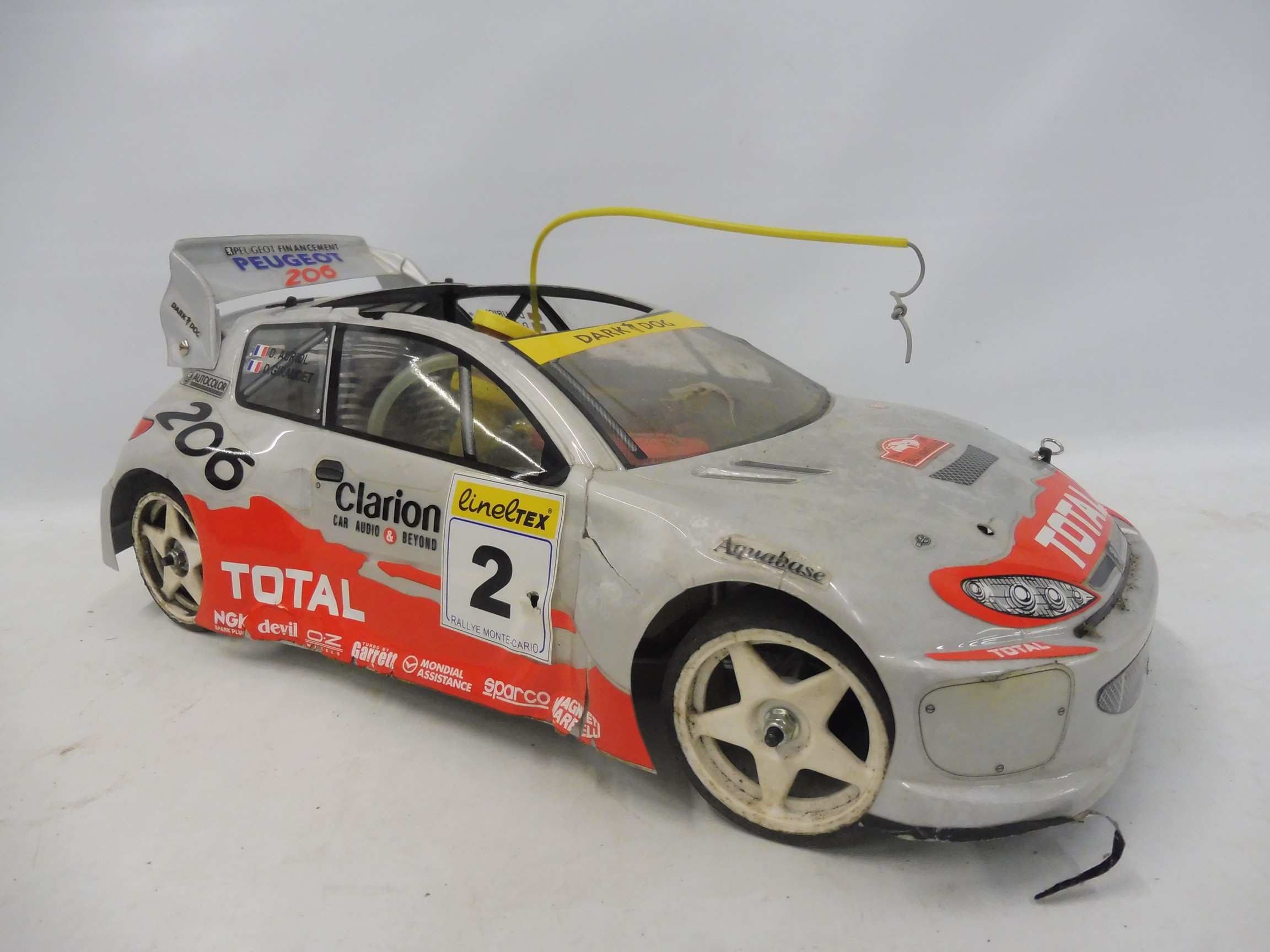 A Peugeot 206 Rally Monte Carlo Pro remote controlled car on a rare Reely/Verbrenner P190 German 4WD - Bild 2 aus 4