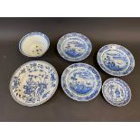 A selection of 19th Century Chinese blue and white ceramics.