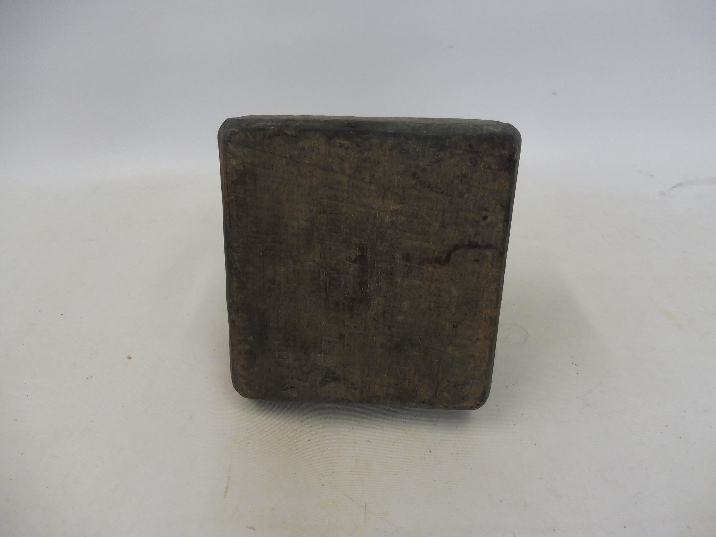 An early 19th Century primitive rushlight holder on a painted base, 8 1/2" h. - Image 3 of 3