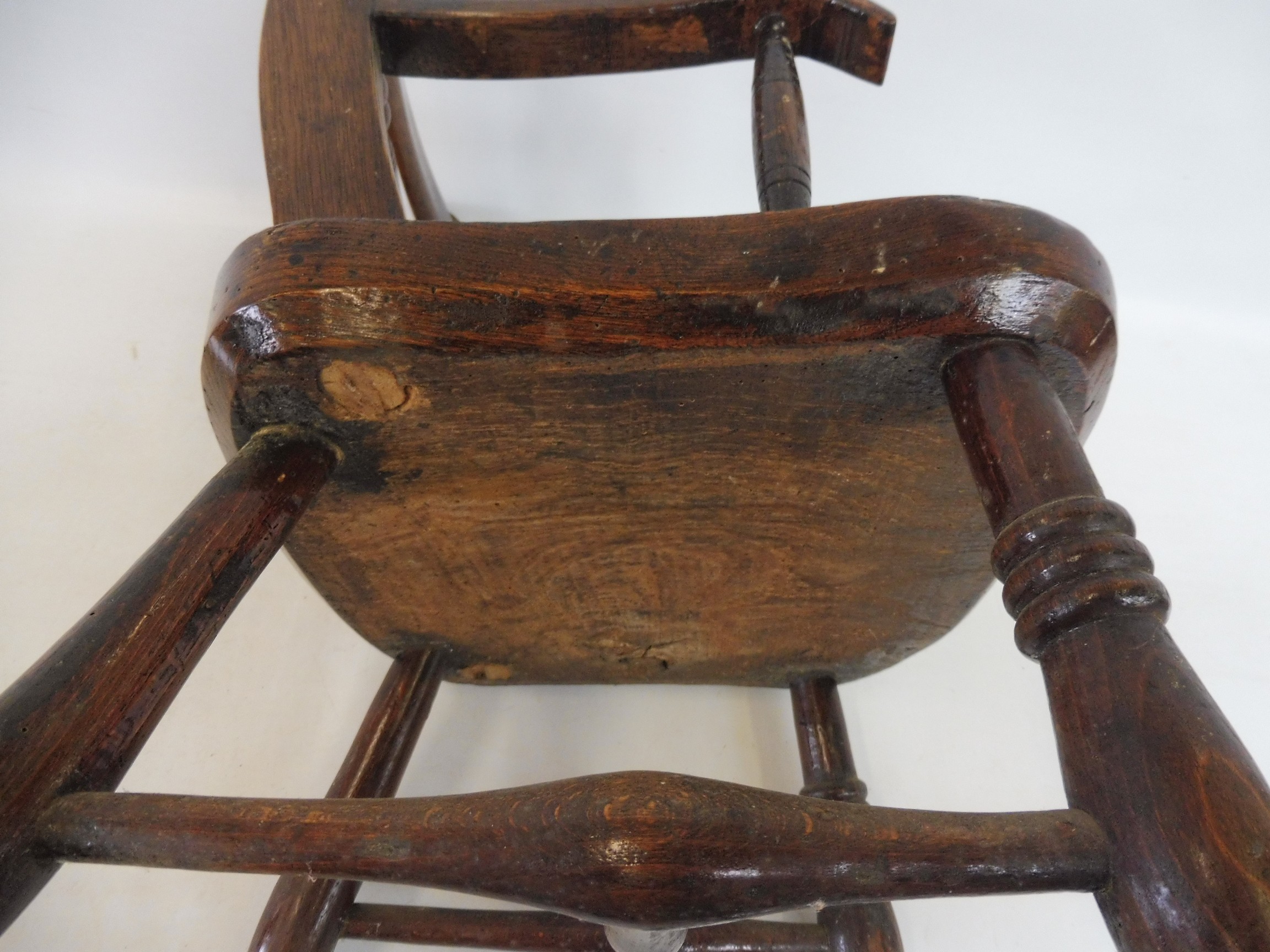 An elm seated child's Oxford style armchair. - Image 5 of 7