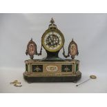 A very good quality tortoiseshell French mantle clock.