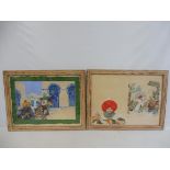 GERRY EMBLETON - two framed and glazed original artworks, with accompanying provenance.