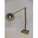 A 1970s angle poise lamp with mottled finish.