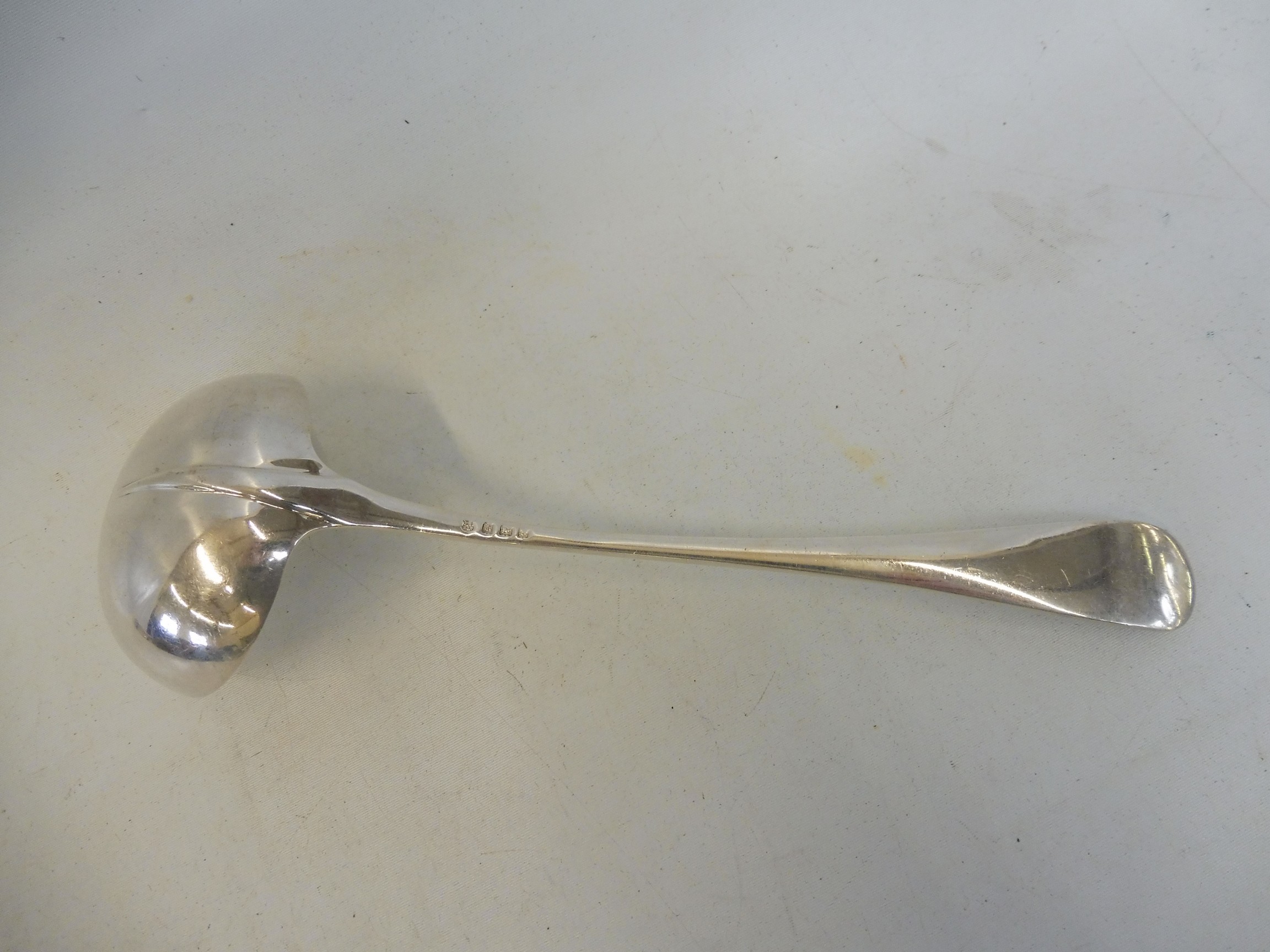 A heavy silver rat tail ladle, Birmingham 1934, possibly Barker Ellis & Co. - Image 2 of 3