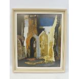 JOHN PIPER - a framed and glazed print titled 'St Mary Le Port, Bristol', 1940, 18 x 21".
