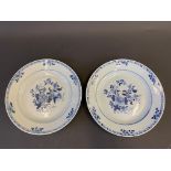 A pair of Chinese blue and white shallow saucers, 19th Century, each approx. 9 1/4" diameter.
