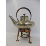 A Liberty & Co. hammered pewter teapot of Arts & Crafts design, believed by Archibald Knox, no.