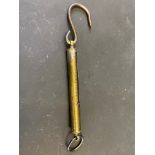 A Victorian Chas. Farlow spring balance scale, 0-16lbs, 7 1/2" overall.