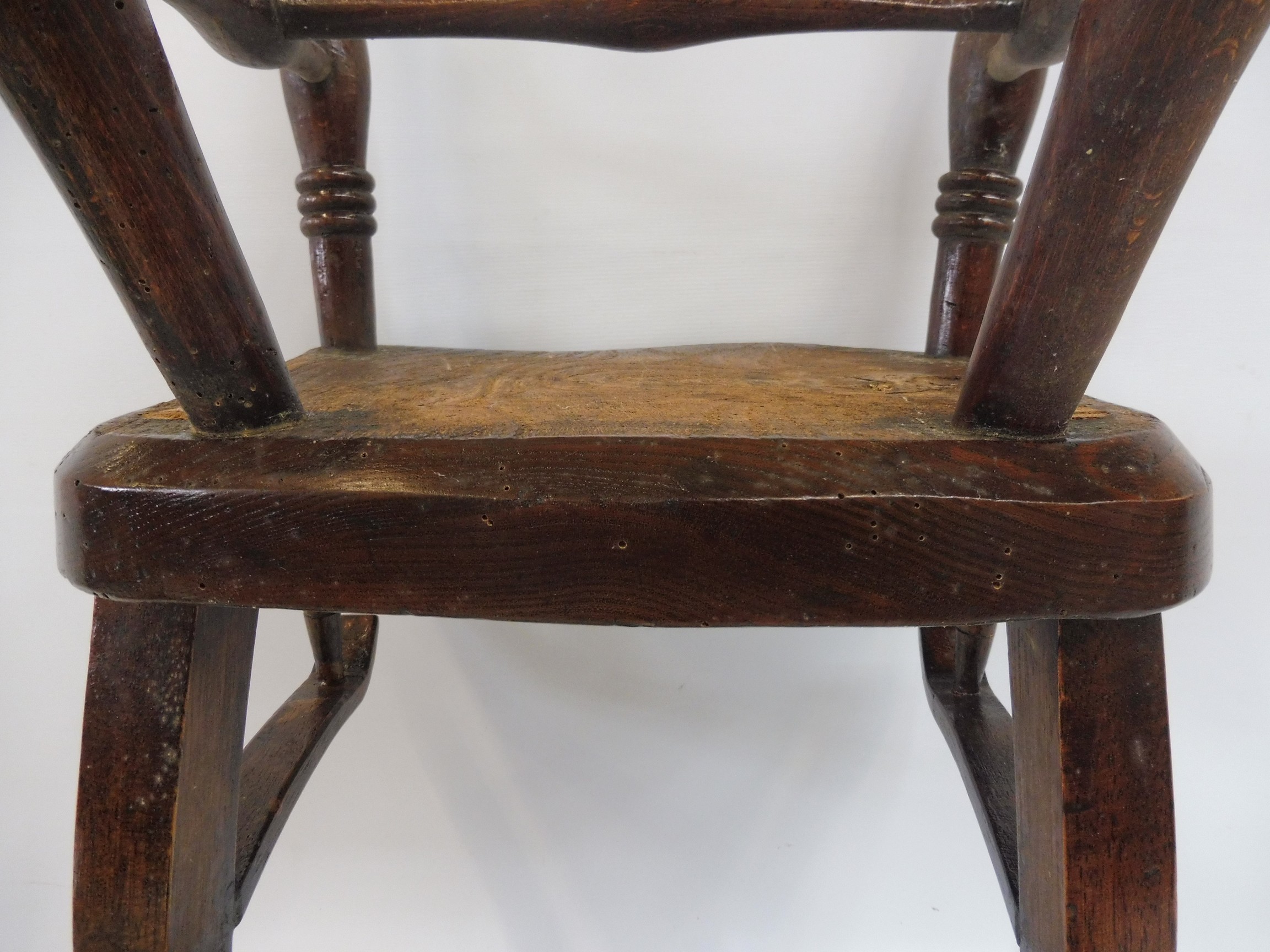 An elm seated child's Oxford style armchair. - Image 7 of 7