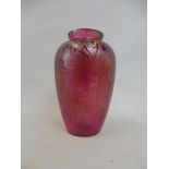 A Royal Brierley Studio iridescent glass vase, signed to base, 6" high.