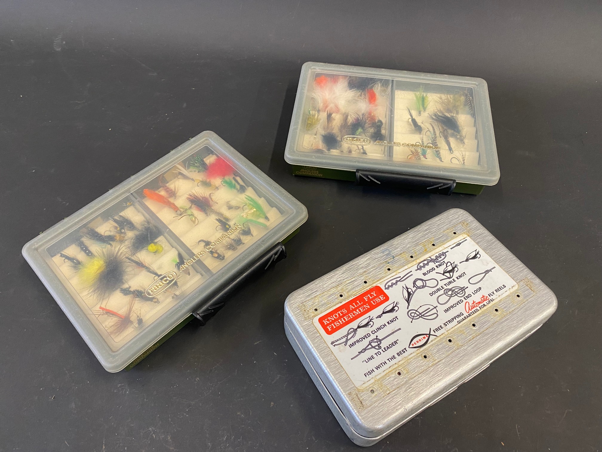 A tin of flies plus two plastic trays of flies. - Image 2 of 2