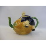 A Victorian majolica novelty teapot by Joseph Holdcroft in the form of an Oriental gentleman