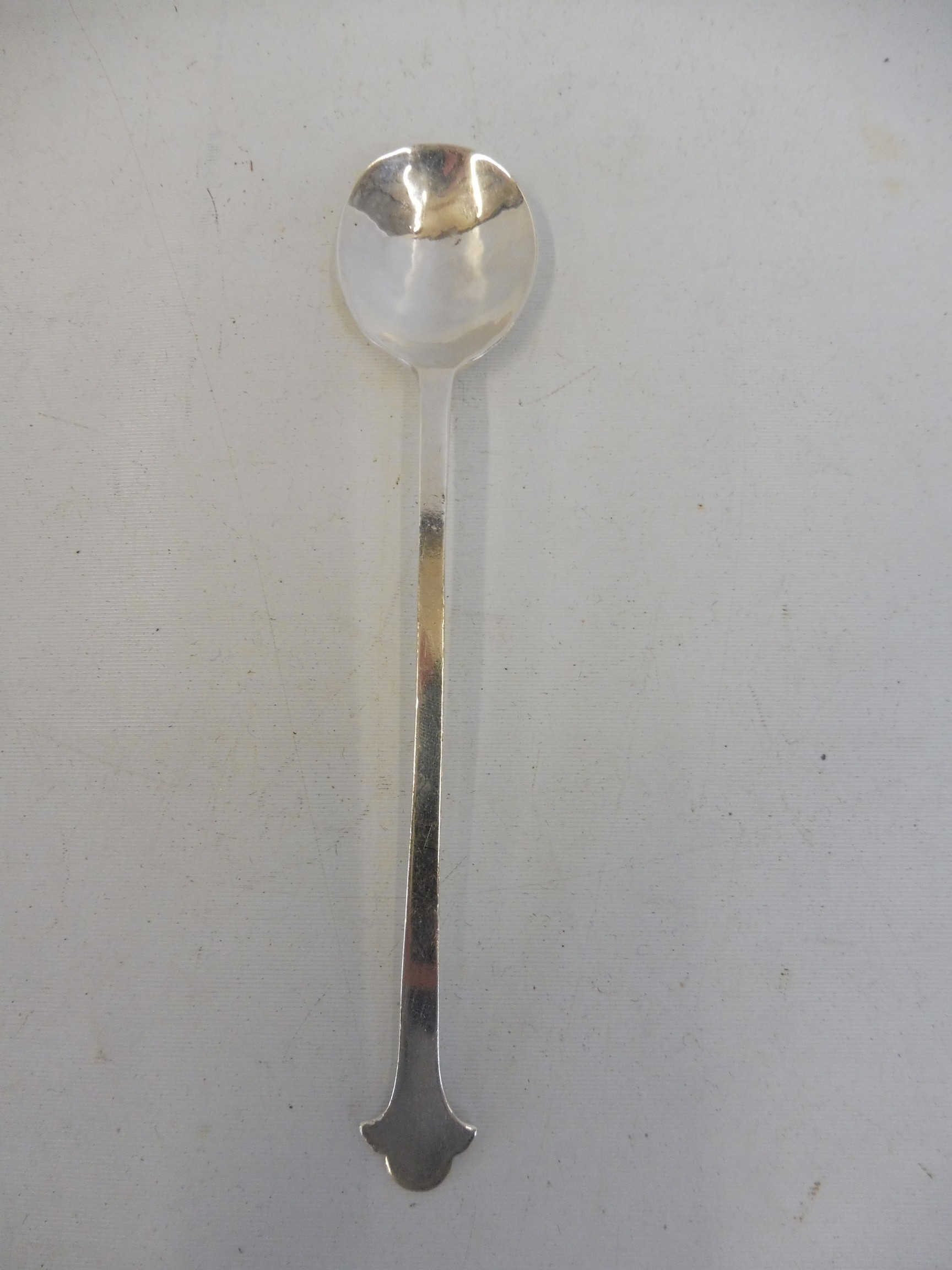 A hammered silver honey spoon, in the Arts and Crafts style, Sheffield 1932, maker C.B & S. - Image 2 of 2
