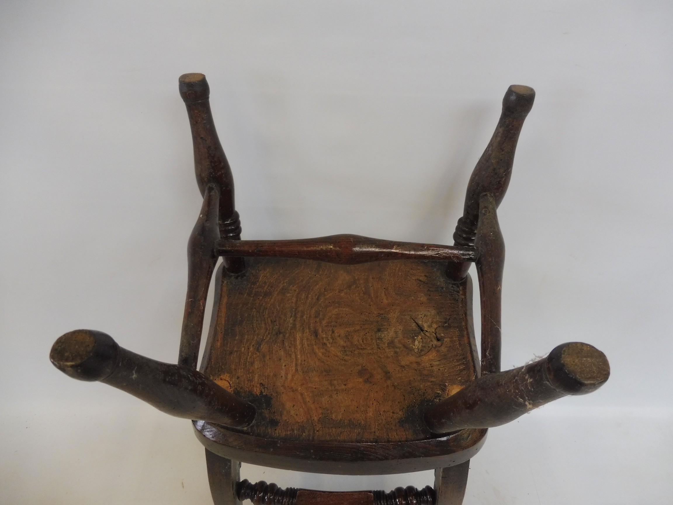 An elm seated child's Oxford style armchair. - Image 6 of 7