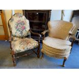 A floral upholstered bedroom chair and one other.