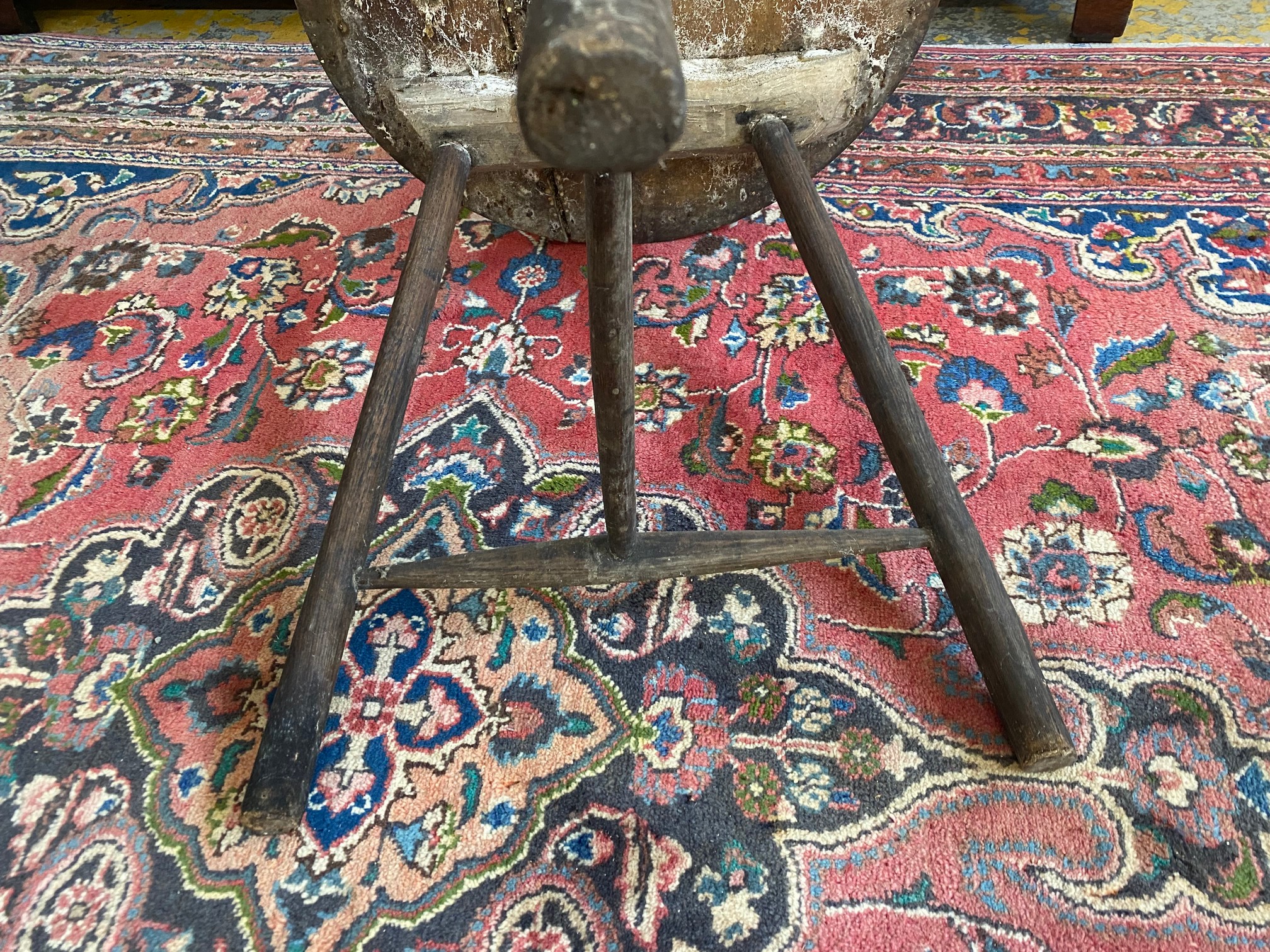 A rare 19th Century or possibly earlier Welsh borders cricket table with a fruitwood top and ash - Image 9 of 9