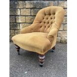 A late Victorian upholstered nursing chair.