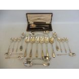 A set of six silver teaspoons, Exeter 1866, a set of six Georgian silver teaspoons, London 1822, and