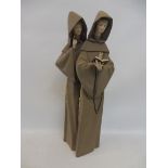 A Lladro figure group of two monks, 14 1/2" h.