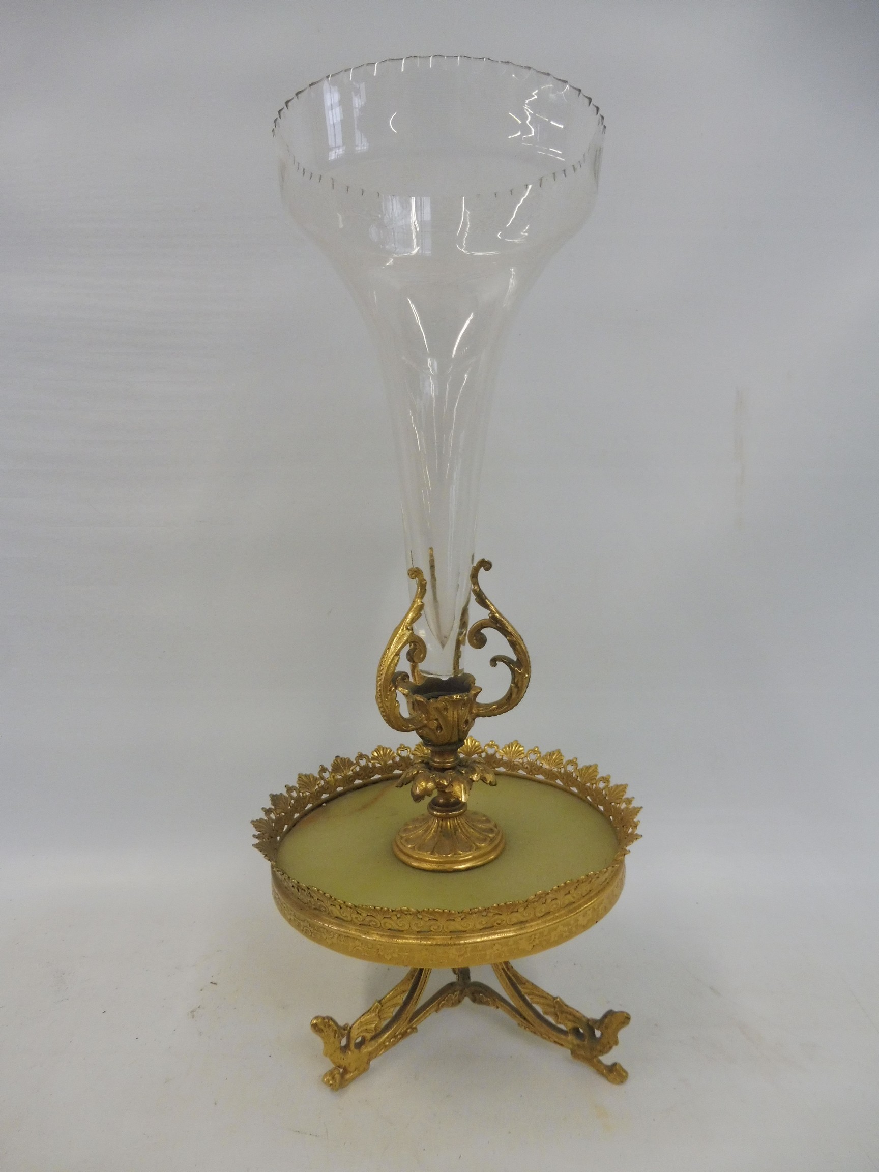 A gilt metal epergne stand of high quality.