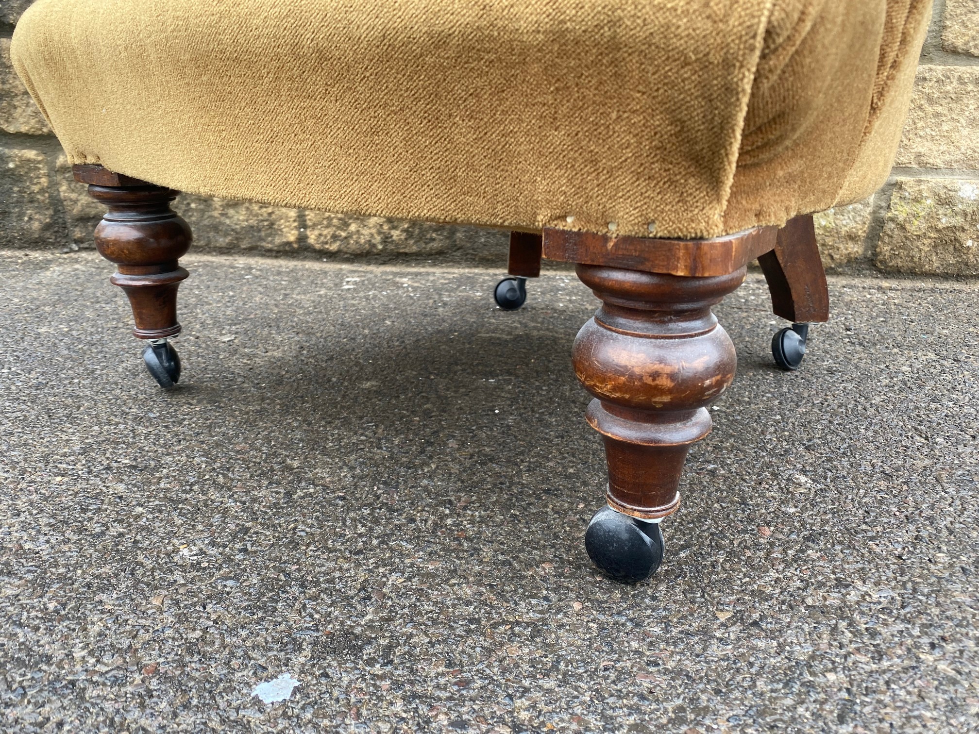 A late Victorian upholstered nursing chair. - Image 2 of 3