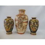 Three early 20th Century Satsuma vases.