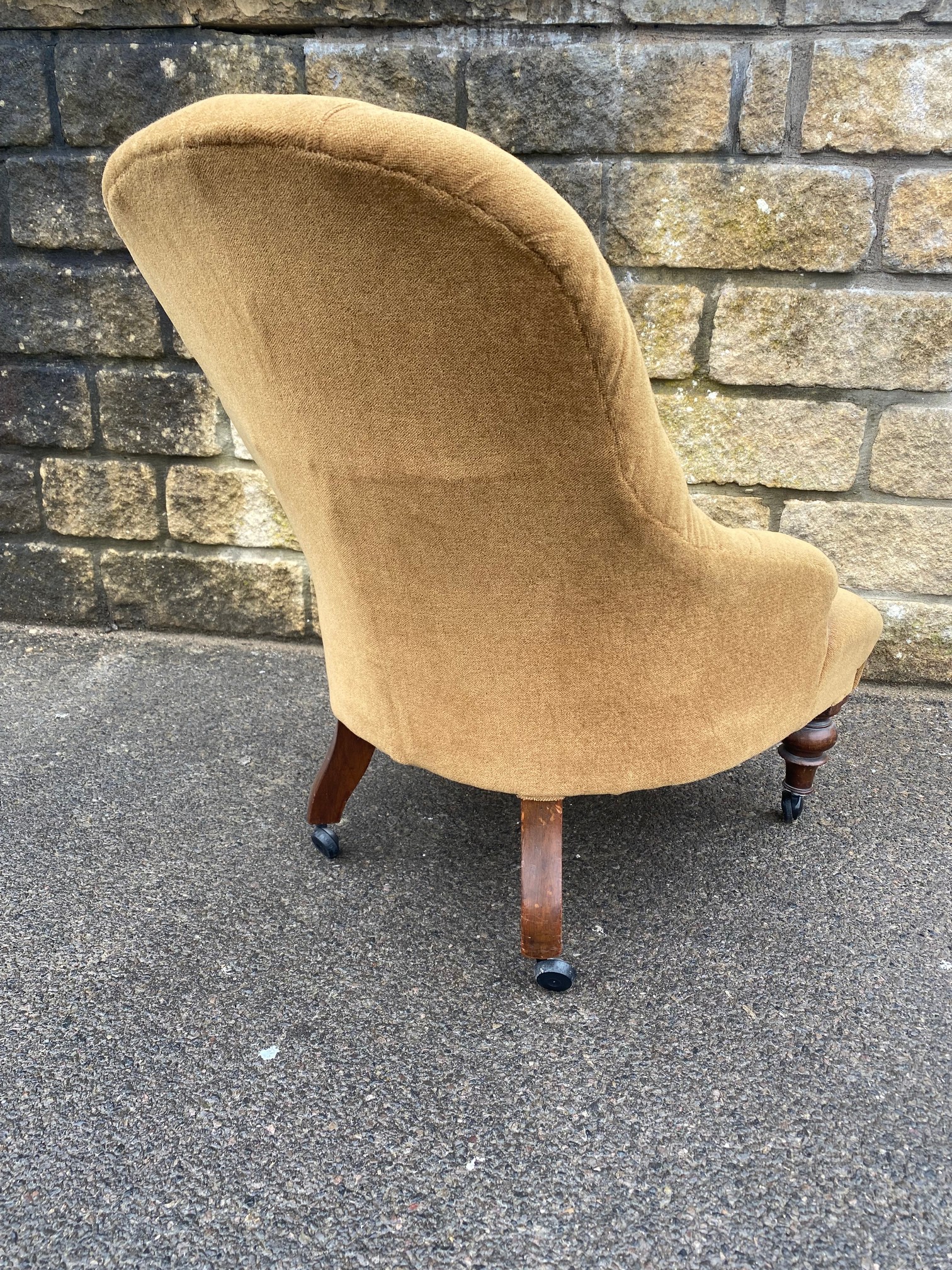 A late Victorian upholstered nursing chair. - Image 3 of 3