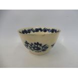 A Liverpool paste tea bowl, label underneath 'Liverpool Pennington Factory c.1780'.