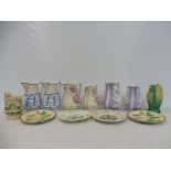 A selection of 19th Century ceramics including majolica, lustre ware etc.