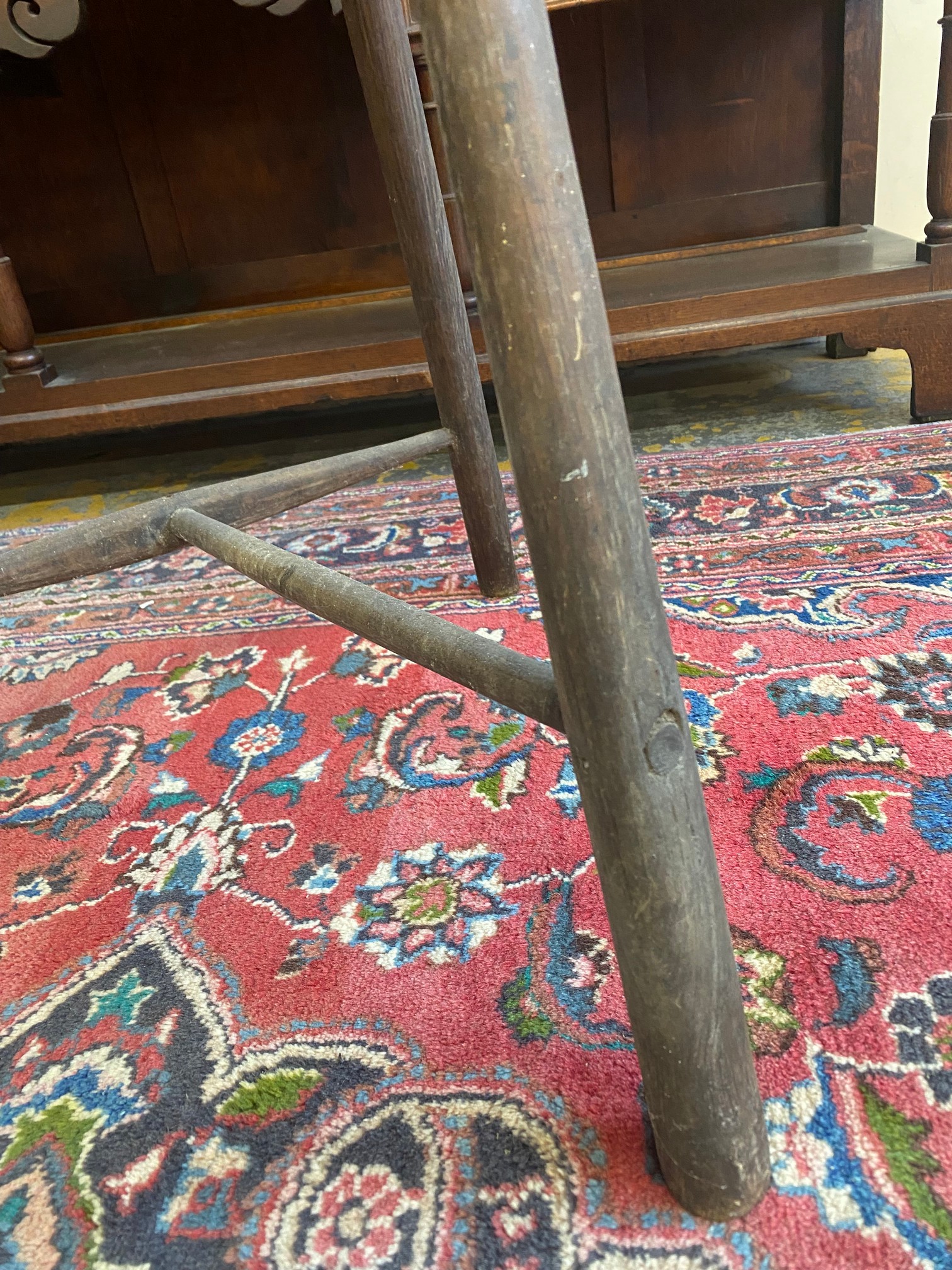 A rare 19th Century or possibly earlier Welsh borders cricket table with a fruitwood top and ash - Image 3 of 9