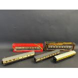 A boxed Hornby BR Coach, Brake, Second, chocolate and cream, a boxed Mainline Centenary 1st/3rd