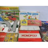 A selection of games, boxed Matchbox Motorised Motorway etc.